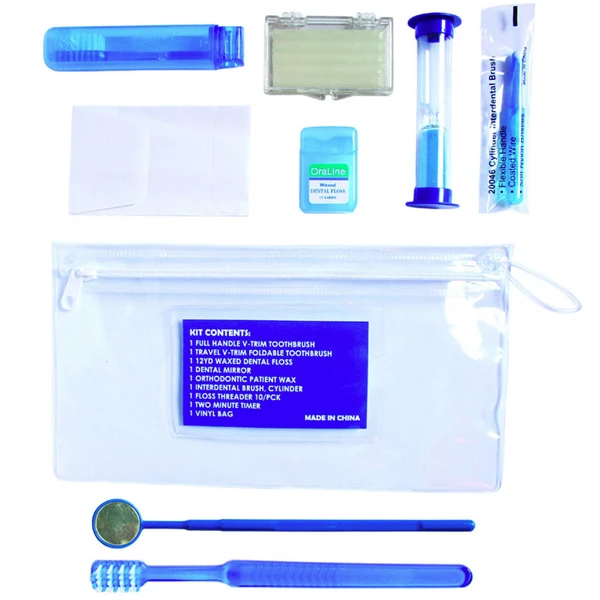 Oraline Orthodontic Patient 8 Piece Kit, in a Heavy-Duty Vinyl Travel Bag, 36 Oraline Orthodontic Patient 8 Piece Kit, in a Heavy-Duty Vinyl Travel Bag, 36