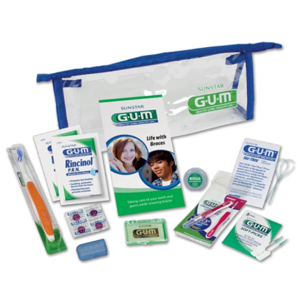 Kit Premium de Ortodoncia GUM 12/Paq. El kit brinda a sus pacientes el cuidado adecuado.