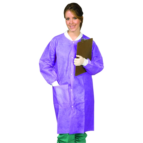 Defend Lab Coat - LARGE, Lavender 10/Pk. Unisex, Knee-Length (Full Length)