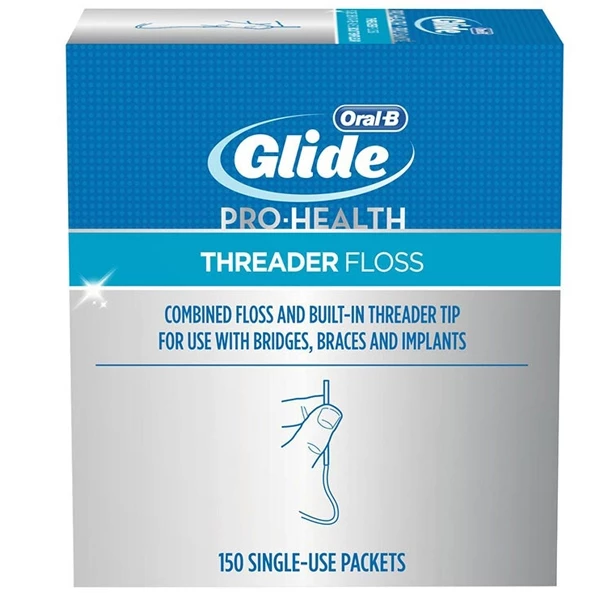 Oral-B Glide Pro-Health Filo Interdentale Threader, 150/box. Combina un filo resistente allo strappo.