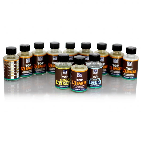 Sistema de espaciadores Top PC Spacer Die, kit completo: 10 botellas de 0.5 oz, 1 de cada una.