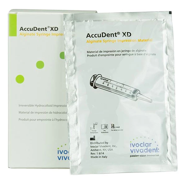 Accudent XD Alginate Syringe Impression Material, 12 - 9 g Packets