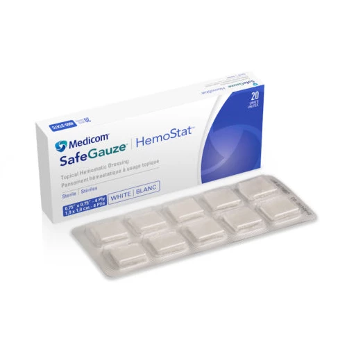 HemoStat SafeGauze - это стерильная, тканая, нейтральная по pH гемостатическая повязка.