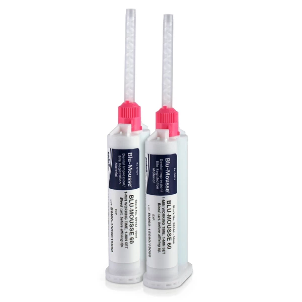 Blu-Mousse 60 VPS Material - 60-Sekunden-Härtung, 2 - 50 ml Split-Kartuschen