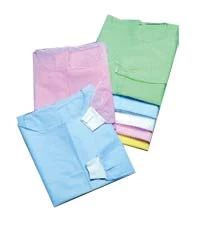 Maytex Isolation Gown Isolation Gown with Knit Cuff, 10/pk - blue disposable