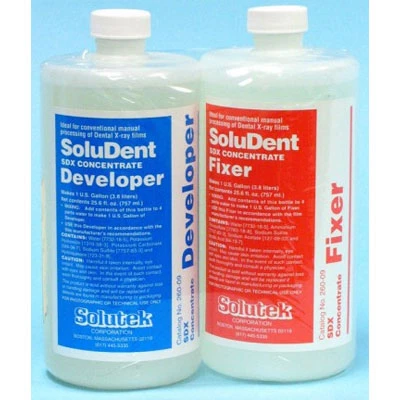 SoluDent Fixer & Developer SDX Concentrate, 26 oz bottle of each. For Manual