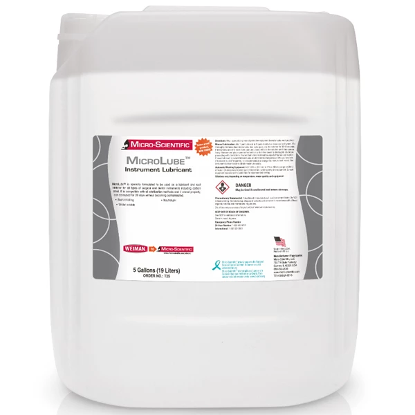 MicroLube Instrument Lubricant, 5 Gallon, water soluble. Specially formulated
