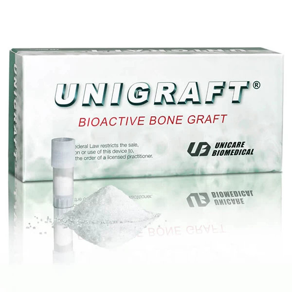 Unigraft innesto osseo bioattivo 200-600 micron, fiala da 0,5 gm - 5/pk. Resorbibile
