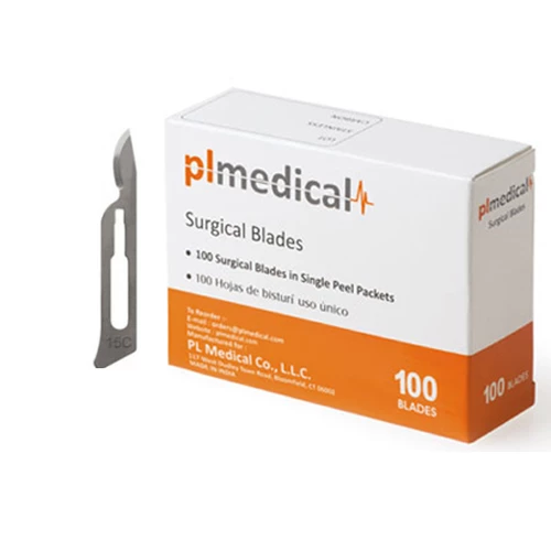 PL Medical Carbon Steel Scalpel Blades Sterile #15C. 100/bx. Fits handle