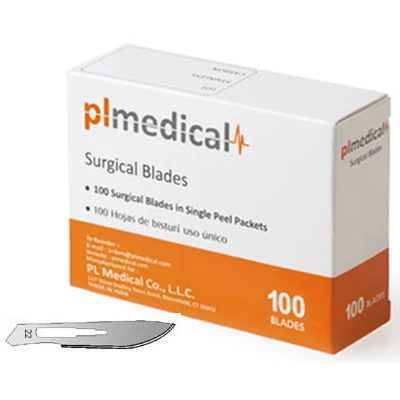 PL Medical Stainless Steel Scalpel Blades Sterile #22. 100/bx. Fits handle
