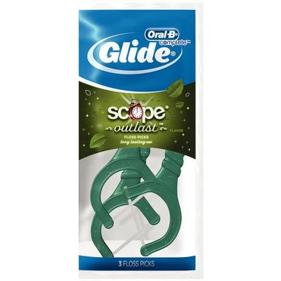 Glide Floss Picks with Scope, 3 flosser/pk, 72 pk/bx Shred resistant floss