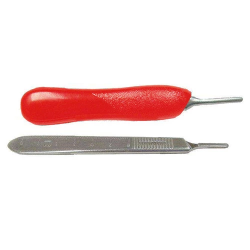 Keystone #6 Blade Handle, Bard Parker Style, Red Plastic 1/Pk. For #25 Blades Keystone #6 Blade Handle, Bard Parker Style, Red Plastic 1/Pk. For #25 Blades