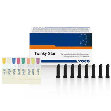 Twinky Star Компомер, капсулы для пополнения - серебристый, 25 x 0,25 г/упаковка. Цветные Twinky Star Компомер, капсулы для пополнения - серебристый, 25 x 0,25 г/упаковка. Цветные