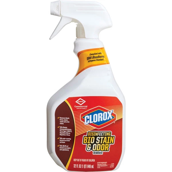 Спрей для дезинфекции Clorox, коммерческое решение для удаления биопятен и запахов, 32 унции.