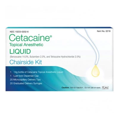 Cetacaine Líquido Anestésico Tópico, Kit de Consultório. 14% Benzocaína