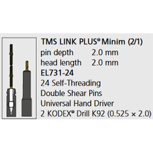 TMS Link Plus Minim 2/1 EL-731-24 .021" / .525 mm Gold-Plated Stainless Steel