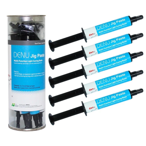 Resina de modelado de patrón de curado por luz Denu Implant Jig, 5 jeringas de 10 g.