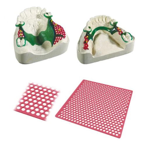 Rejillas de retención de cera Dentaurum, plantillas redondas, rojas. 20 piezas. Excelente.