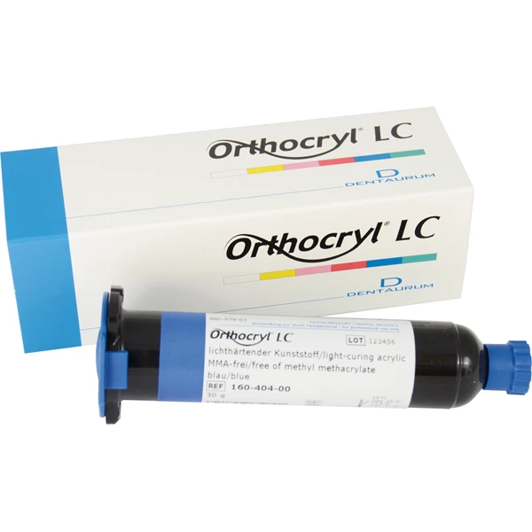 Acrílico Ortocryl de Polimerização por Luz em Cartuchos Opacos, Azul, 30g/cartocho.