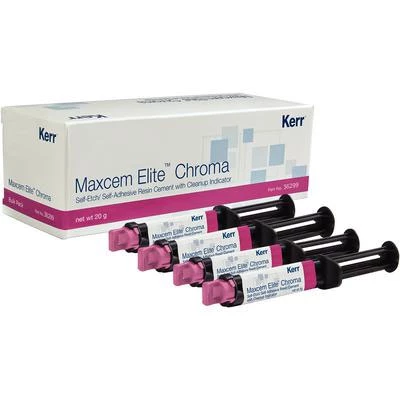 Maxcem Elite Chroma смола цемент, двойного отверждения - прозрачный, комплект в большом объеме: 4 x 5 г двойного отверждения.