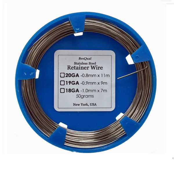 BesQual Retainer Wire - 19GA. 1 spool, 0.9 mm (0.036 in) x 9 m, stainless