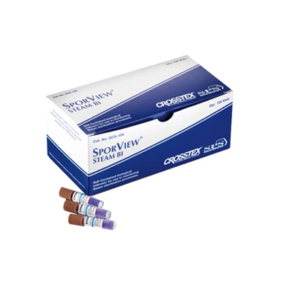 Crosstex SporView Indicadores Biológicos Autocontenidos 100/Caja. Para monitoreo.