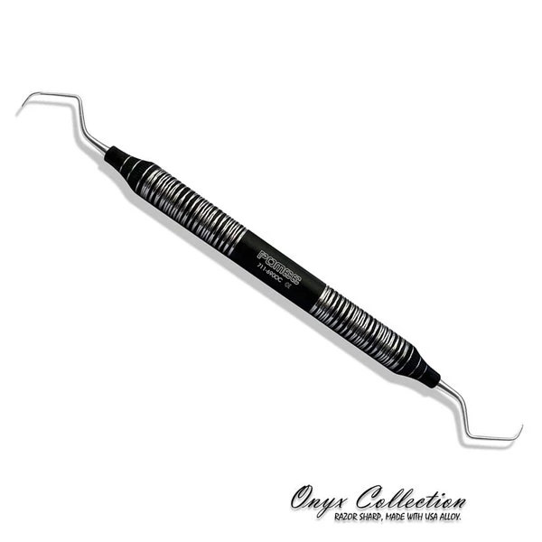 Cureta Gracey # 9/10 Pomee USA com cabo oco de 9,5 mm, Ultra-Lite Onyx.