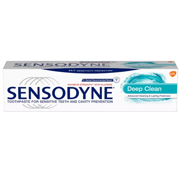 Sensodyne Deep Clean Dentifricio, 12 tubi da 113 g. Sollievo per la sensibilità.
