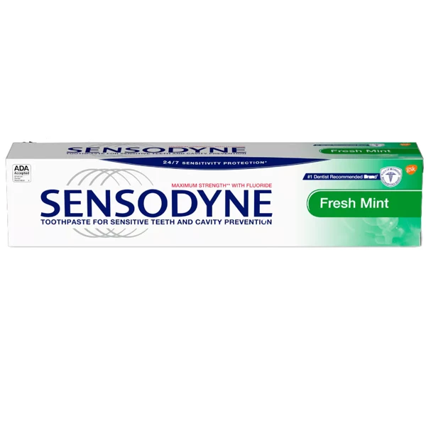 Pasta de dientes Sensodyne, menta fresca, 36 tubos de 0.8 oz. Alivio para la sensibilidad.
