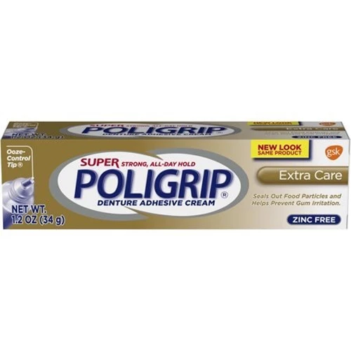 Poligrip Super Extra Care con Poliseal, 24 tubos de 1.2 oz. Fórmula sin zinc.
