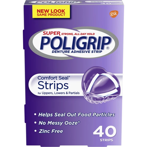 Poligrip Super Prothesenhaftmittel Komfortdichtungsstreifen, 24 - 40 Streifen/Box