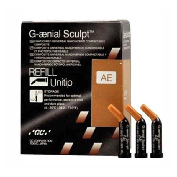 G-aenial Sculpt AE Unitip Recarga, 10 - 0.16 mL Puntas. Curado por luz, Universal.