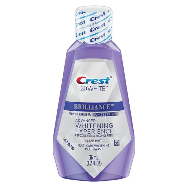 Enjuague bucal Crest 3D White Brilliance, menta fresca, botella de 36 ml, 48.