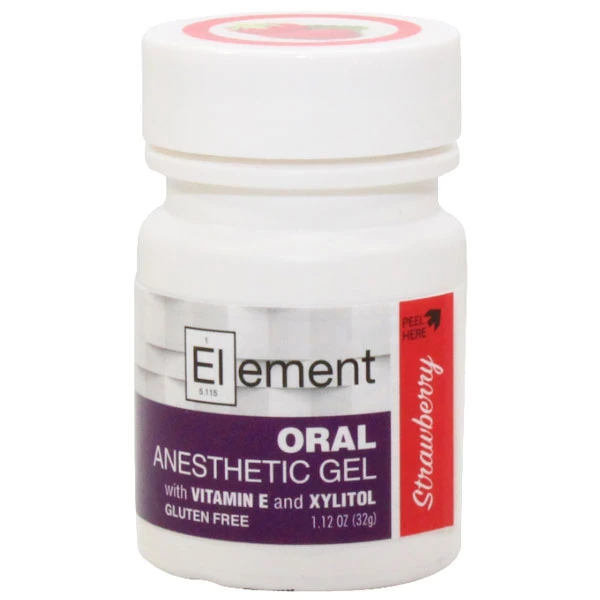 Element Topisches Anästhetikum Gel - Erdbeere, 1,12 oz Glas. Benzocain 20%