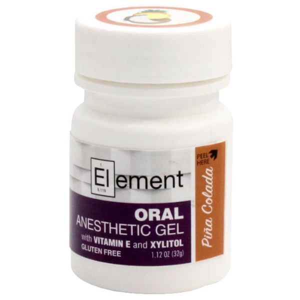 Element Topisches Anästhetikum Gel - Pina Colada, 1,12 oz Glas. Benzocain 20%