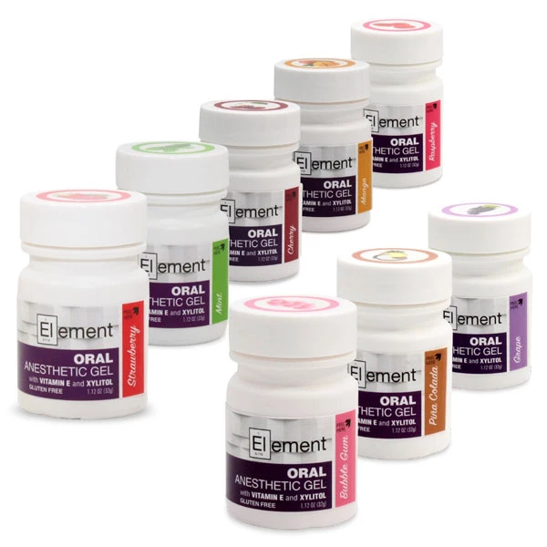 Element Topisches Anästhetikum Gel - Benzocain 20%, Verschiedene, Box mit 8 - 1,12 oz