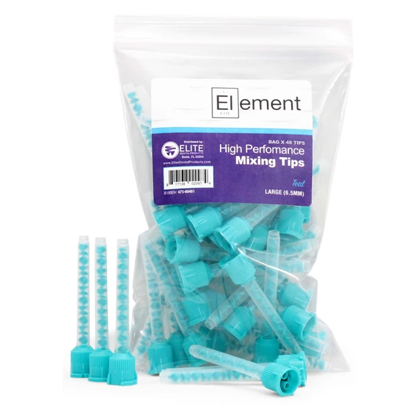 Dicas de Mistura de Alto Desempenho Element – Teal, 6,5 mm, 48 Dicas. Compatível.