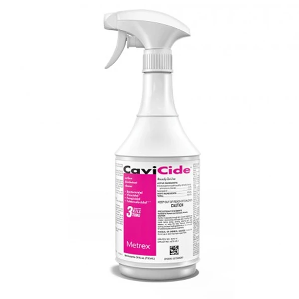 CaviCide Oberflächen-Desinfektionsmittel, Karton mit 12 x 24 oz Sprühflaschen.