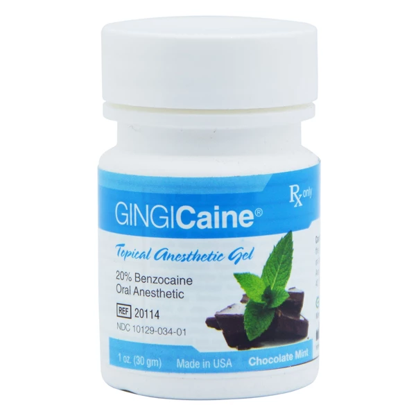 Gingicaine Schokoladenminze-aromatisiertes topisches Anästhetikum (Benzocain 20%) Gel, 1