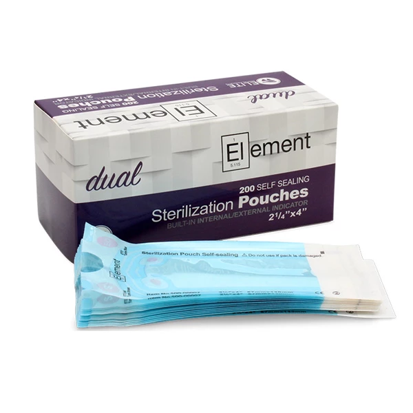 Elementos 2-1/4 X 4 Bolsas de Doble Esterilización - 200/Caja. alta calidad.