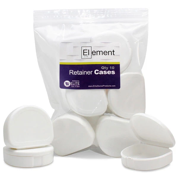 Estuche para retenedores ortodónticos Element - Blanco, bolsa de 10 cajas. Suficientemente grande para contener.