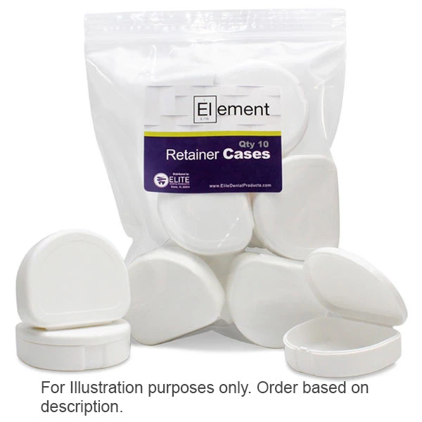 Estuche para retenedores ortodónticos Element - Blanco, caja de 100 unidades. Suficientemente grande.