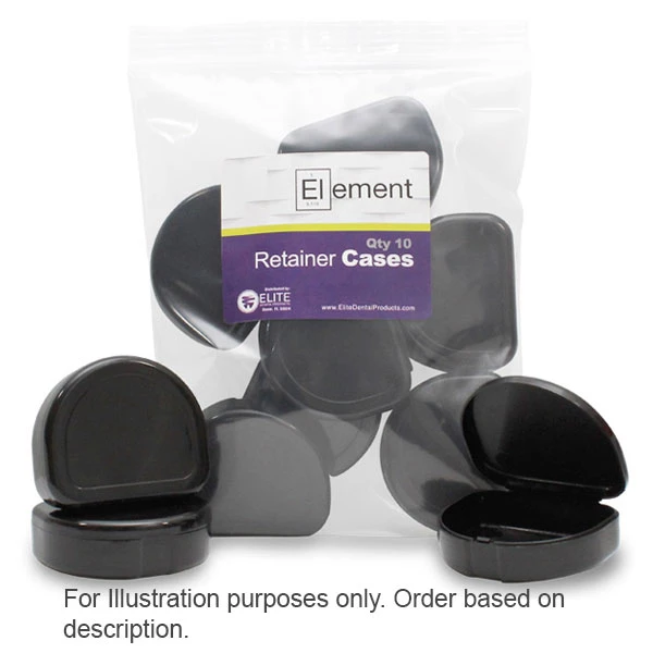 Element Orthodontic Retainer Case - Black, Case of 100 boxes. Big enough