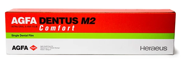 Agfa Dentus M2 Comfort - M2-50, скорость E/F, рентгеновская пленка окклюзионного размера #4.