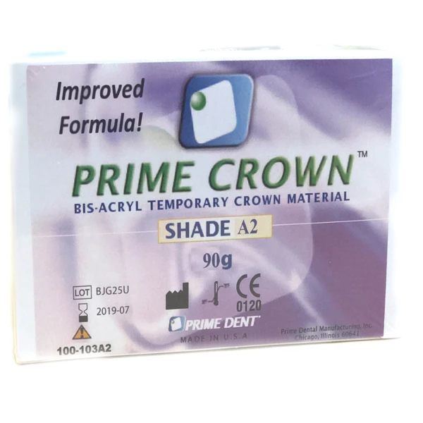 Material temporal para coronas Prime Crown A1 Refill 90gm. Bis-acrílico de auto-curado.