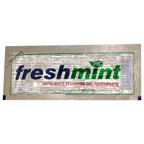 Freshmint Clear Gel Toothpaste Packet, Single Use Anticavity Fluoride, Mint Freshmint Clear Gel Toothpaste Packet, Single Use Anticavity Fluoride, Mint