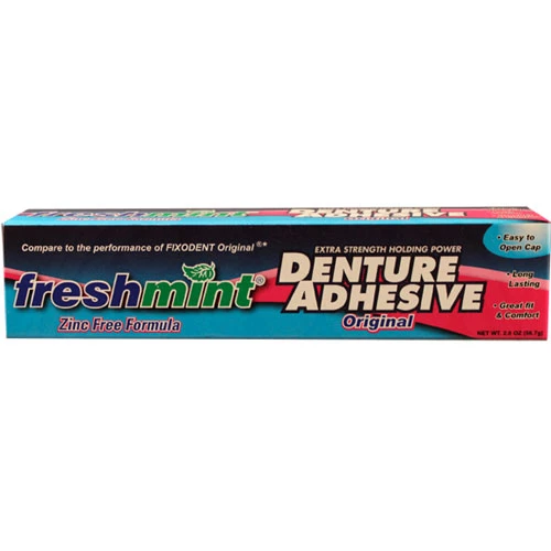 Freshmint Original Denture Adhesive, 72/cs, 2 oz Tube, Zinc-free formulation Freshmint Original Denture Adhesive, 72/cs, 2 oz Tube, Zinc-free formulation