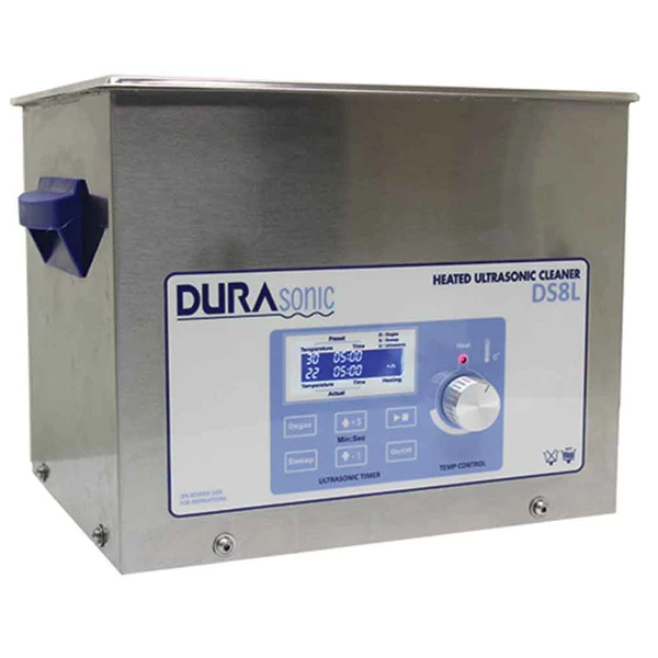 Limpiador ultrasónico DuraSonic DS8L (2.1 galones), acero inoxidable, con tapa.