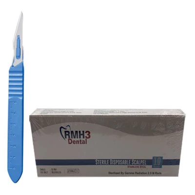 RMH3 Dental #11 Bisturí desechable estéril de acero inoxidable, 10/unidad