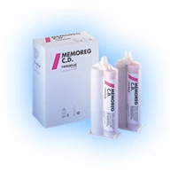 Material de registro de mordida Memoreg C.D., dos cartuchos de 50 ml y 12 puntas de mezcla.